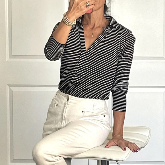 Massimo Dutti 100% Linen Polo Style Long Sleeves - Picture 2 of 9